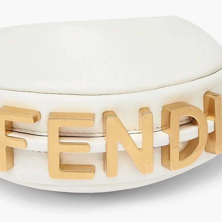 Cheap Hobo Fendigraphy Fendi Leather Bag Calf Nano In White 0718